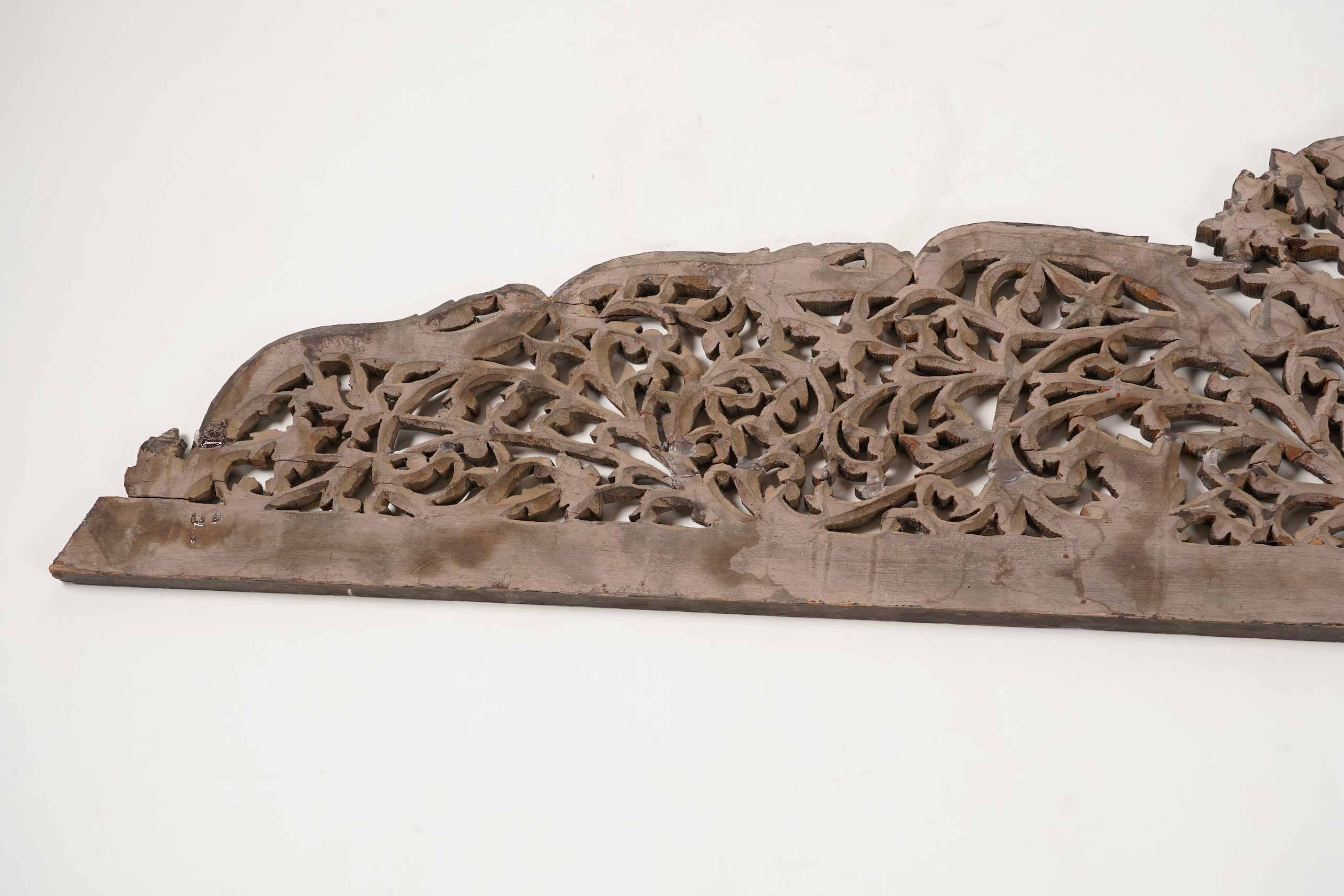 A Burmese gilt lacquered wood cresting, 19th century